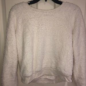 Abercrombie & Fitch white sherpa sweater